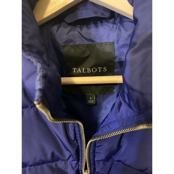 Talbots Blue‎ Button Up Puffer Vest Sz S - Picture 2 of 8